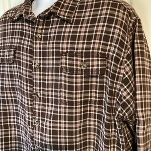 Brown plaid Wrangler flannel insulated jacket-size xl